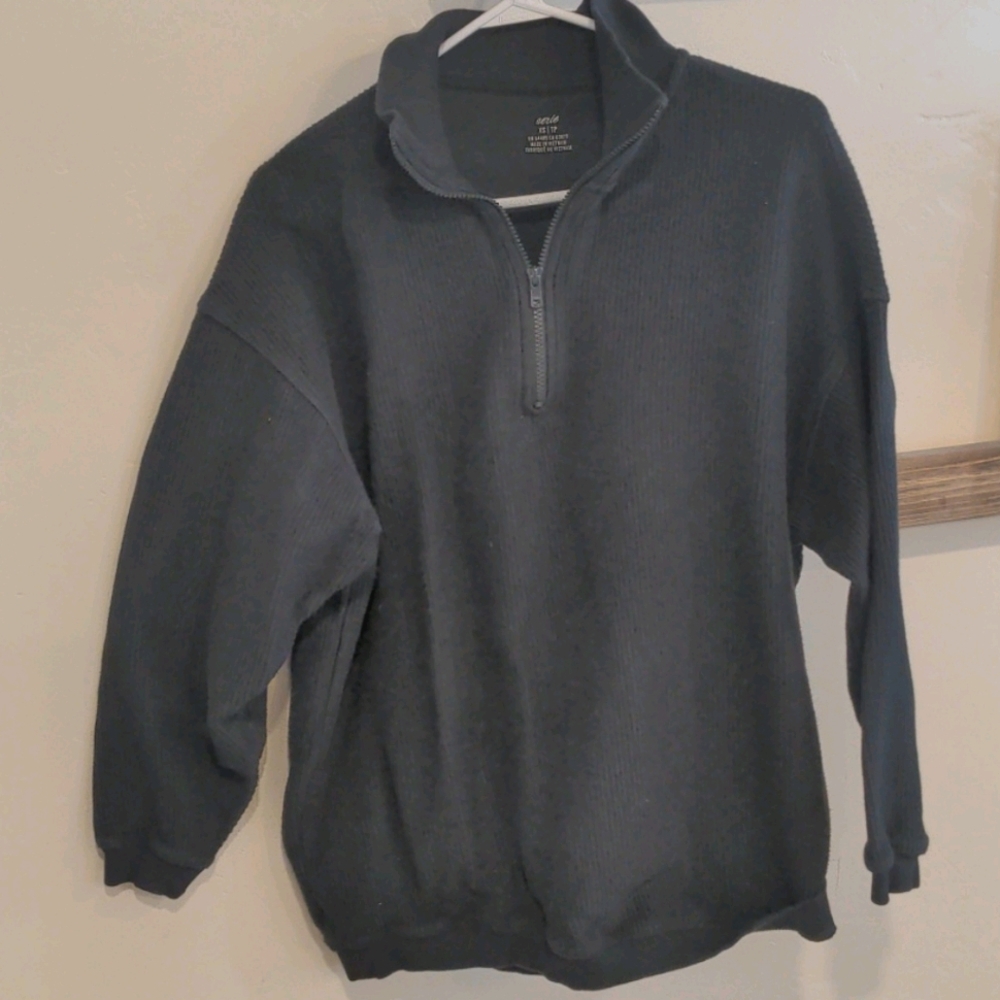 Aerie corded half zip sweater